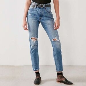 Levi's 501 High Rise Button Fly Distressed Skinny Jeans
